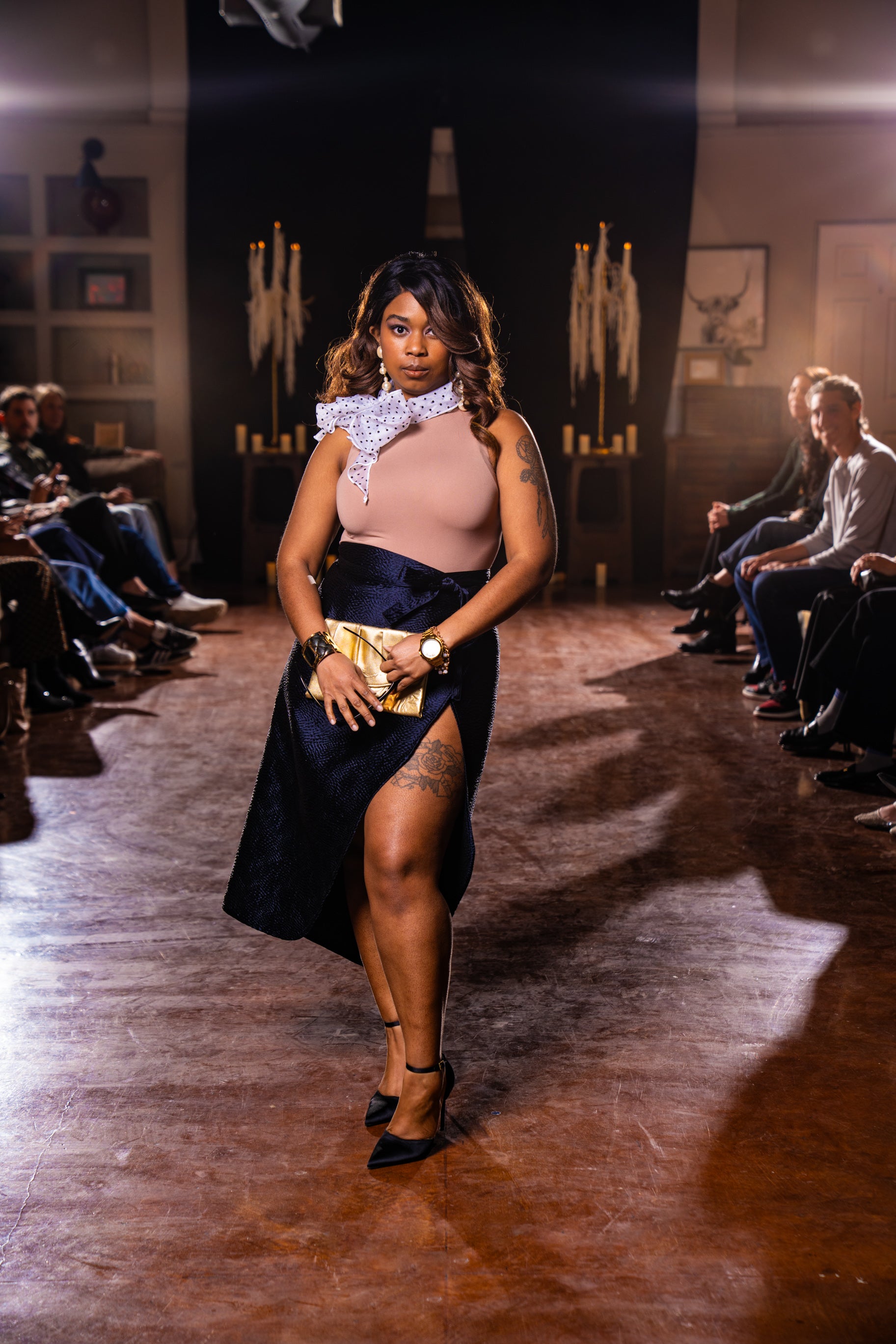 Crushed Silk Wrap Skirt