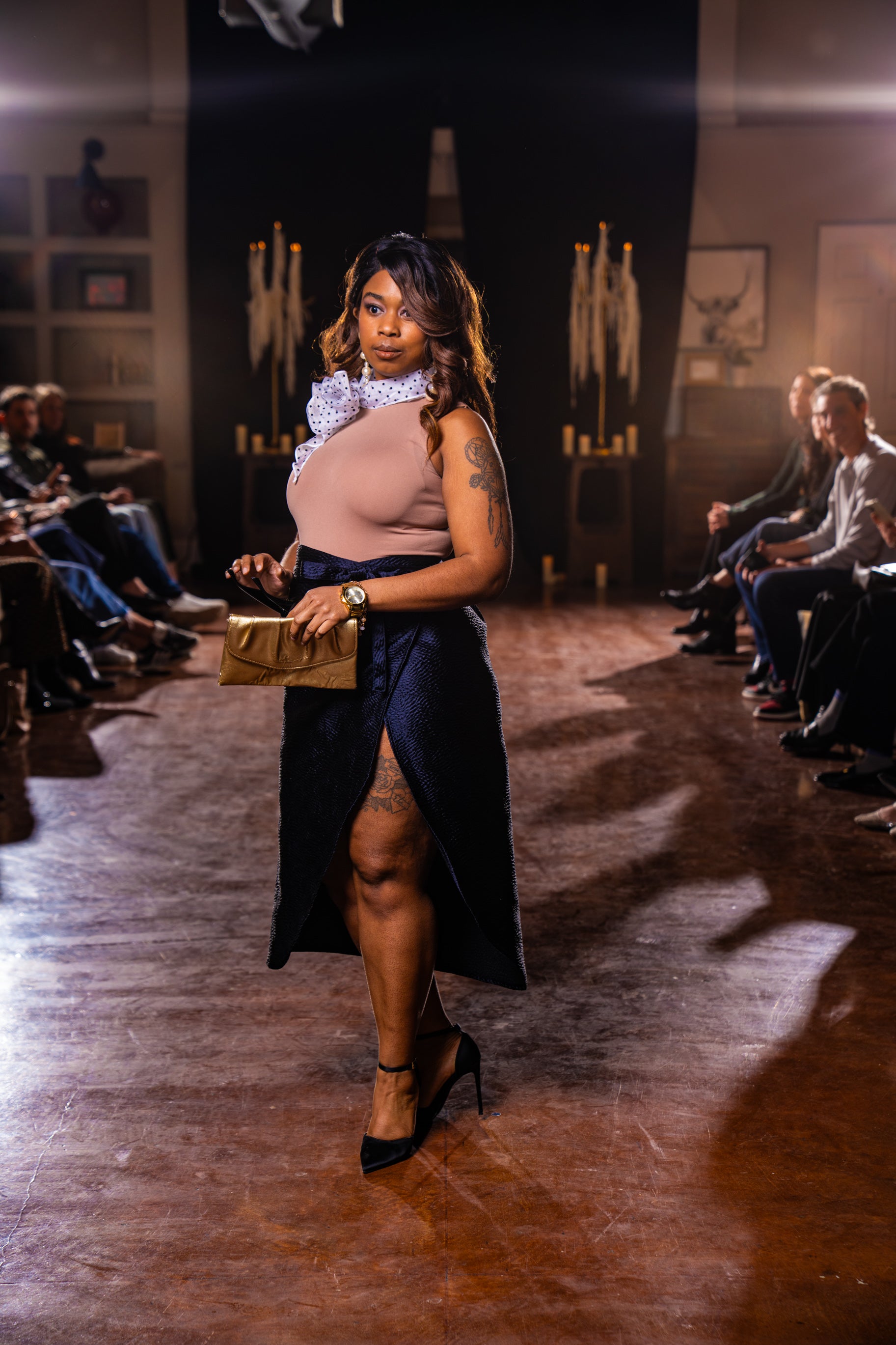 Crushed Silk Wrap Skirt