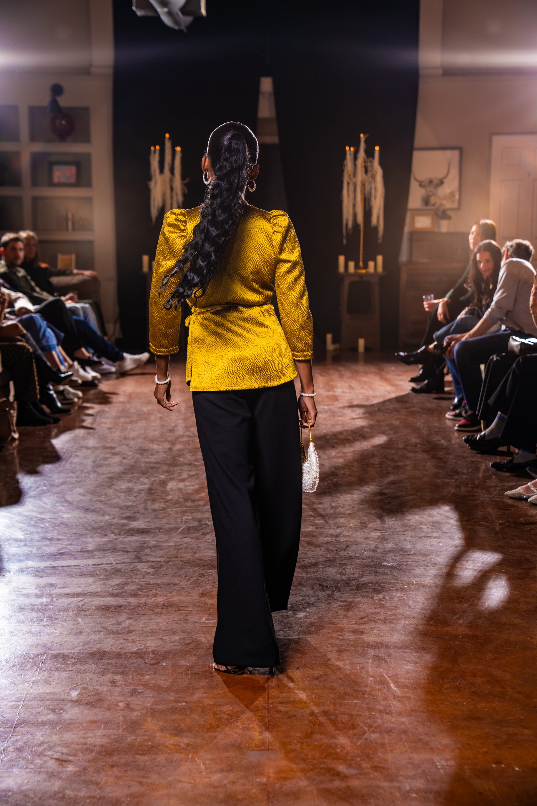 Crushed Silk Wrap Top